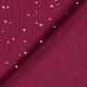 Tissu double gaze de coton taches dorées éparses – rouge bordeaux/or,  thumbnail number 4