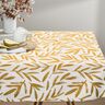 Tissu de décoration Semi-panama Feuilles minimalistes – moutarde/nature,  thumbnail number 7