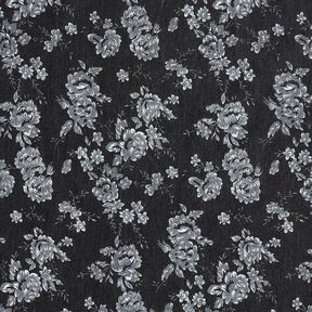 Chambray kleine Rosen – noir/blanc, 