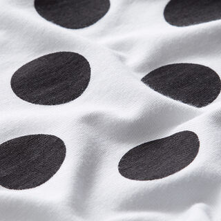 Jersey coton à gros pois – blanc/noir, 