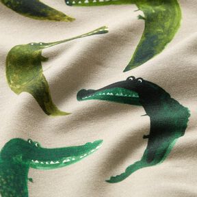 French Terry Sweat d’été Crocodile effronté Impression numérique – anémone, 