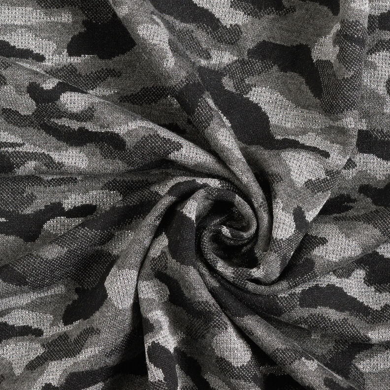 Maille jacquard Camouflage métallisé – noir/argent métallisé,  image number 4