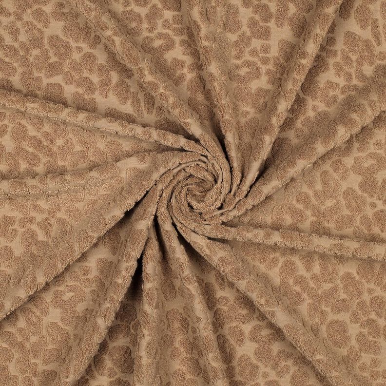 Tissu éponge Stretch Léopard – marron clair, image number 3