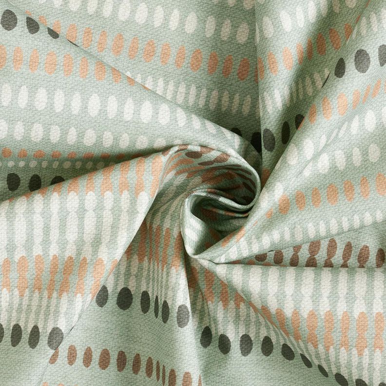 Tissu d’extérieur Canvas Pois – eucalyptus/marron clair,  image number 3