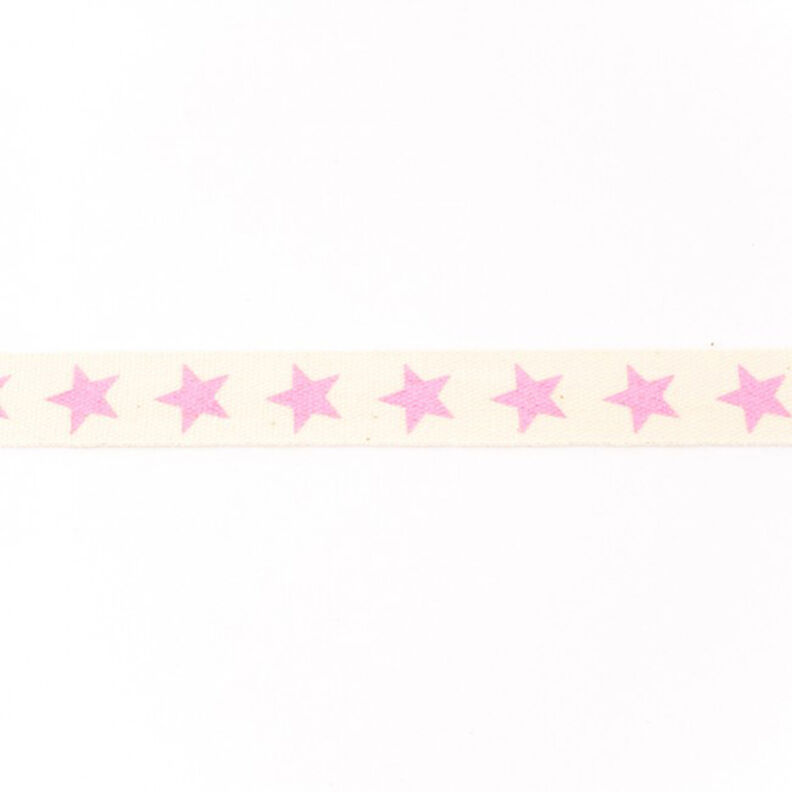 Ruban tissé Coton étoiles – rose,  image number 1