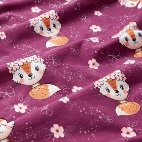 Jersey coton Renard et fleurs | Glitzerpüppi – raisin/orange pêche, 