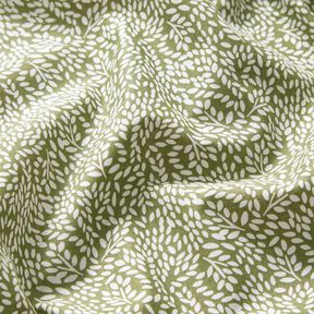 Tissu en coton Cretonne Mini feuilles – kaki clair/blanc, 