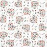 Tissu en coton Percale fleurs dans des cœurs – blanc/rose,  thumbnail number 1