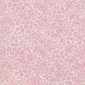 Popeline coton Semences de fleurs – blanc/violet pastel, 