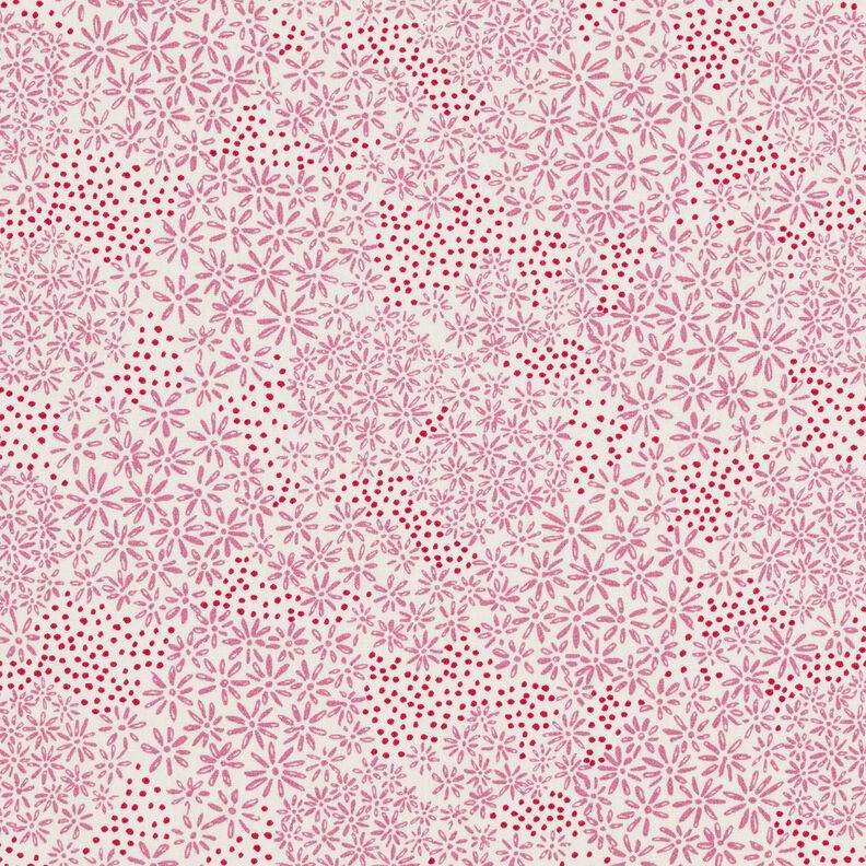 Popeline coton Semences de fleurs – blanc/violet pastel, image number 1