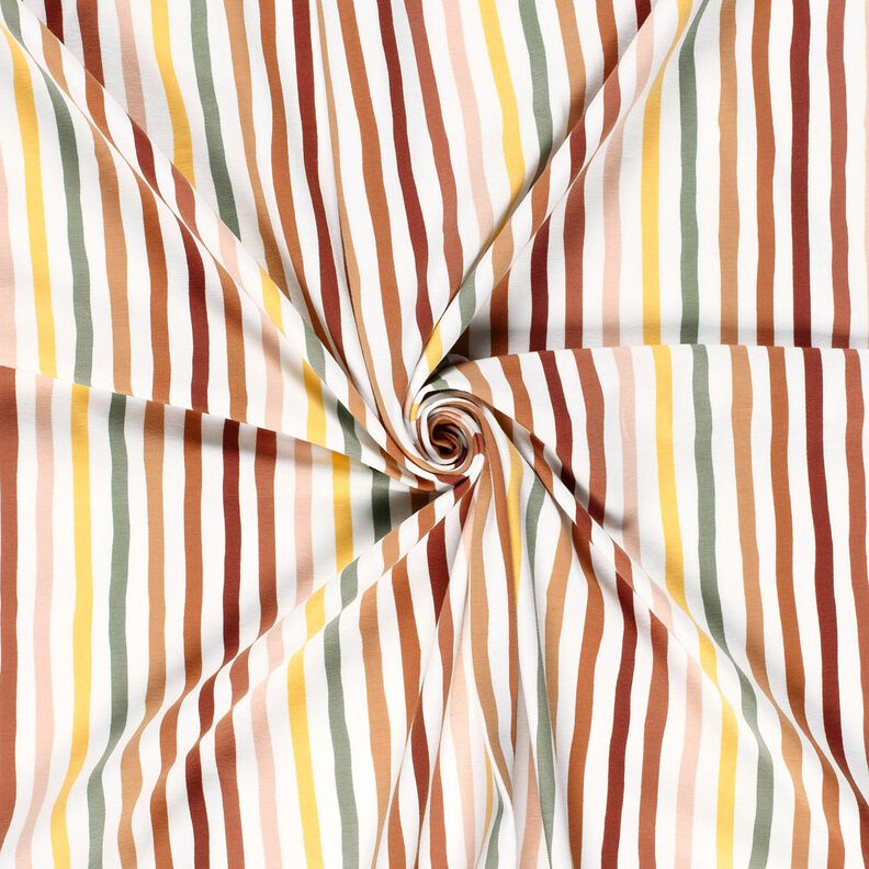 Jersey coton Rayures multicolores – ivoire/roseau, image number 3