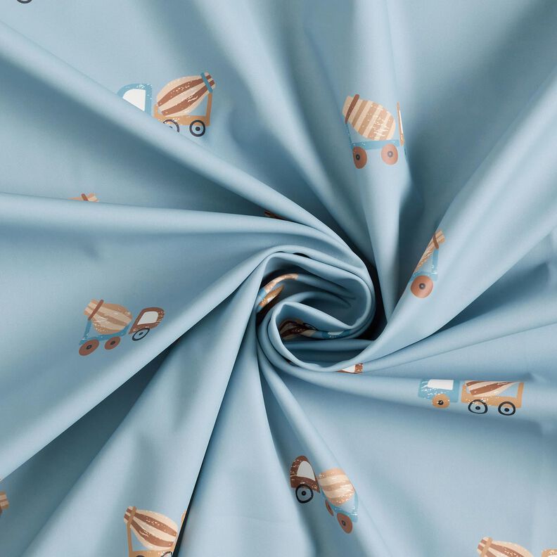 Tissu pour veste de pluie Bétonnière Impression numérique – jean bleu clair,  image number 4