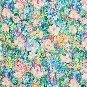Tissu de décoration Canvas Tableau de fleurs – vert/rose, 