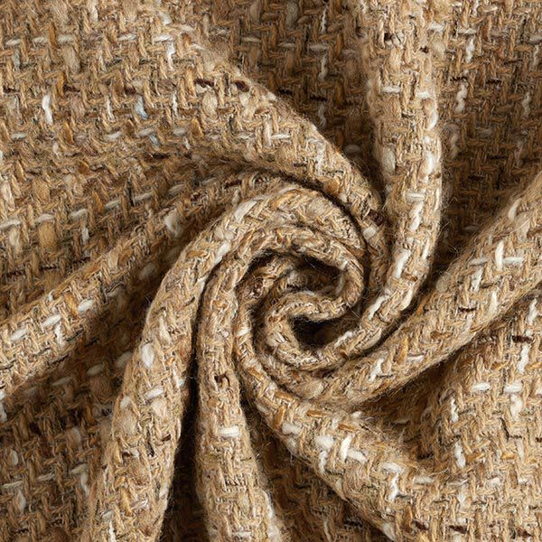 Tissu pour manteau en laine vierge mélangée, chiné – beige foncé,  image number 5