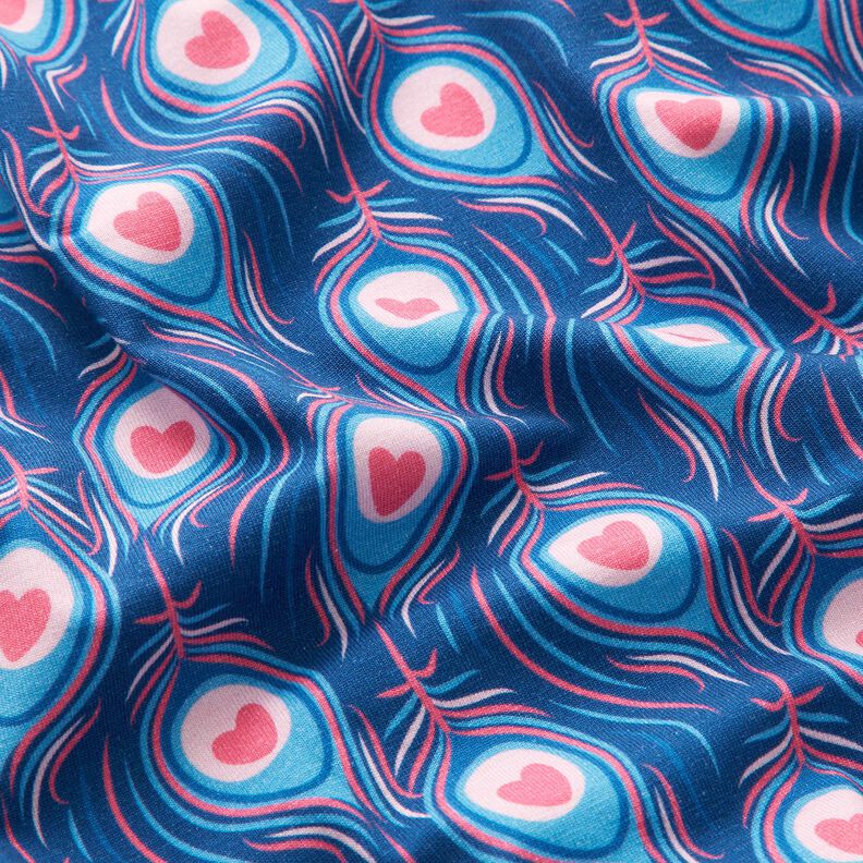Jersey coton Pavo | Stoff&Liebe – bleu roi/rose intense,  image number 2