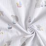 Tissu double gaze de coton Animaux et bateaux – blanc/argent,  thumbnail number 3