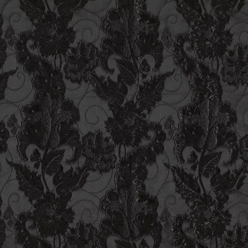 Jacquard d’habillement Brocart Fleurs – noir,  image number 5