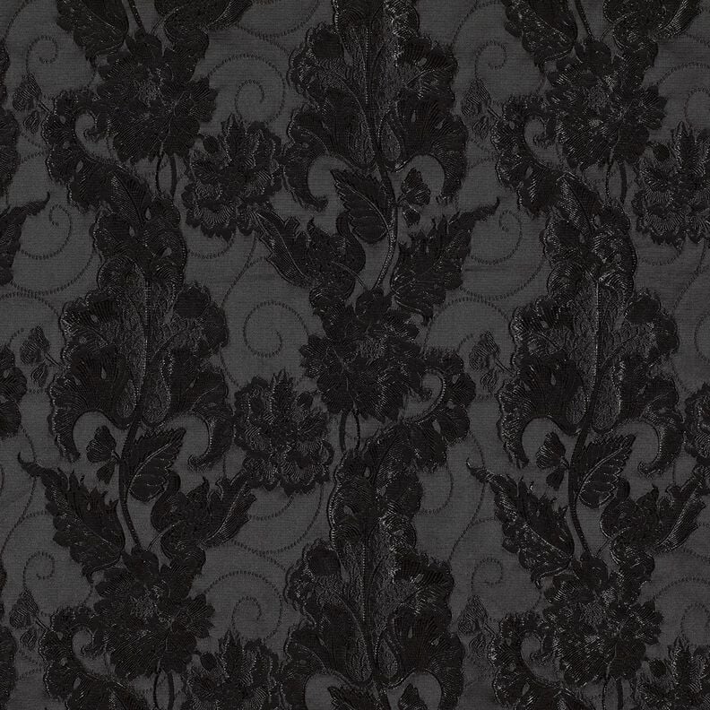 Jacquard d’habillement Brocart Fleurs – noir, image number 5