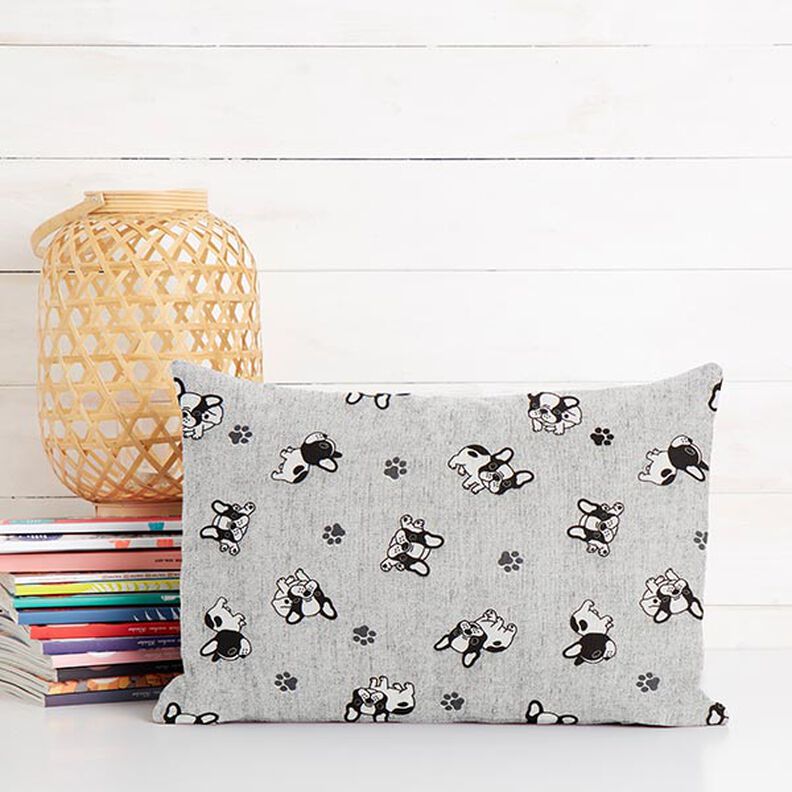Tissu de décoration Canvas Bouledogue – gris,  image number 5