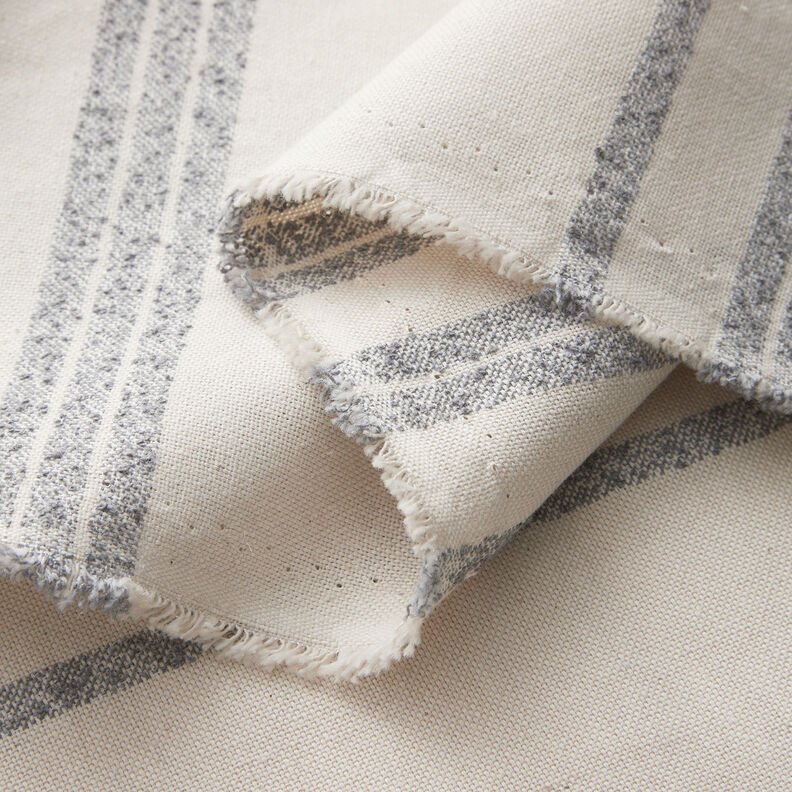 Tissu de décoration Semi-panama Rayures tissées – bleu acier/nature,  image number 3