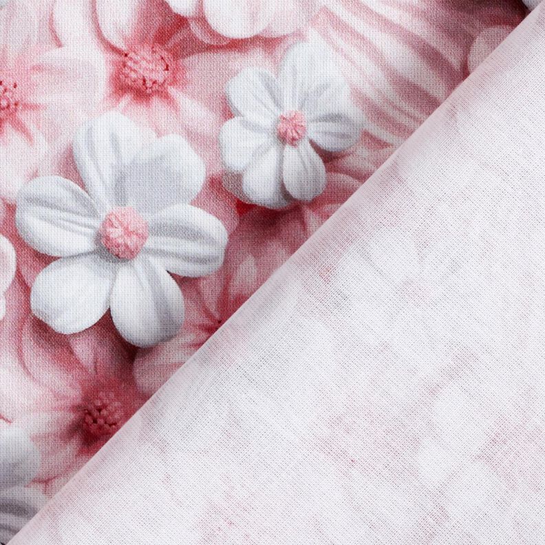 Popeline coton Fleurs en sucre Impression numérique – vieux rose clair,  image number 4