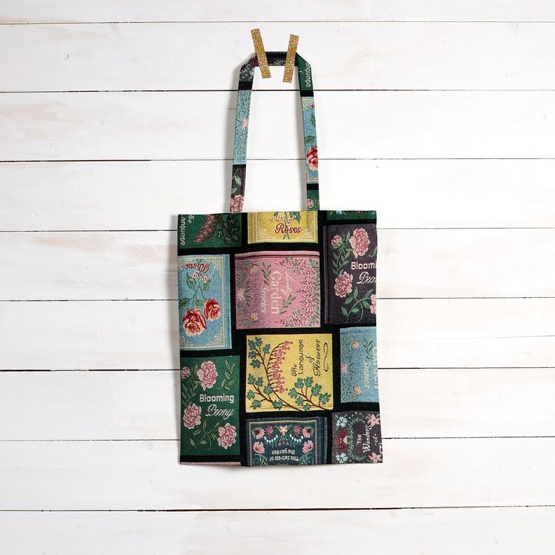 Tissu de décoration Gobelin Couverture de livre – noir/merlot,  image number 6