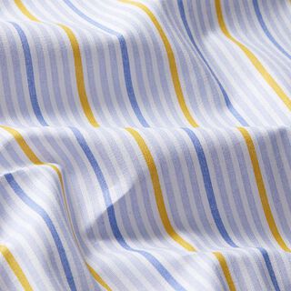 Tissu en coton Cretonne Rayures multicolores – blanc/bleu argenté, 