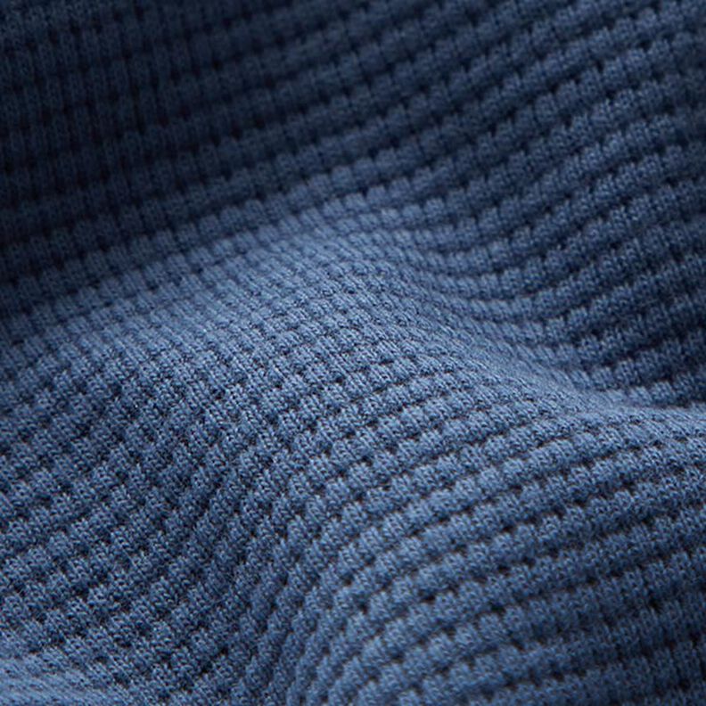 Mini Jersey de coton gaufré uni – bleu jean,  image number 3