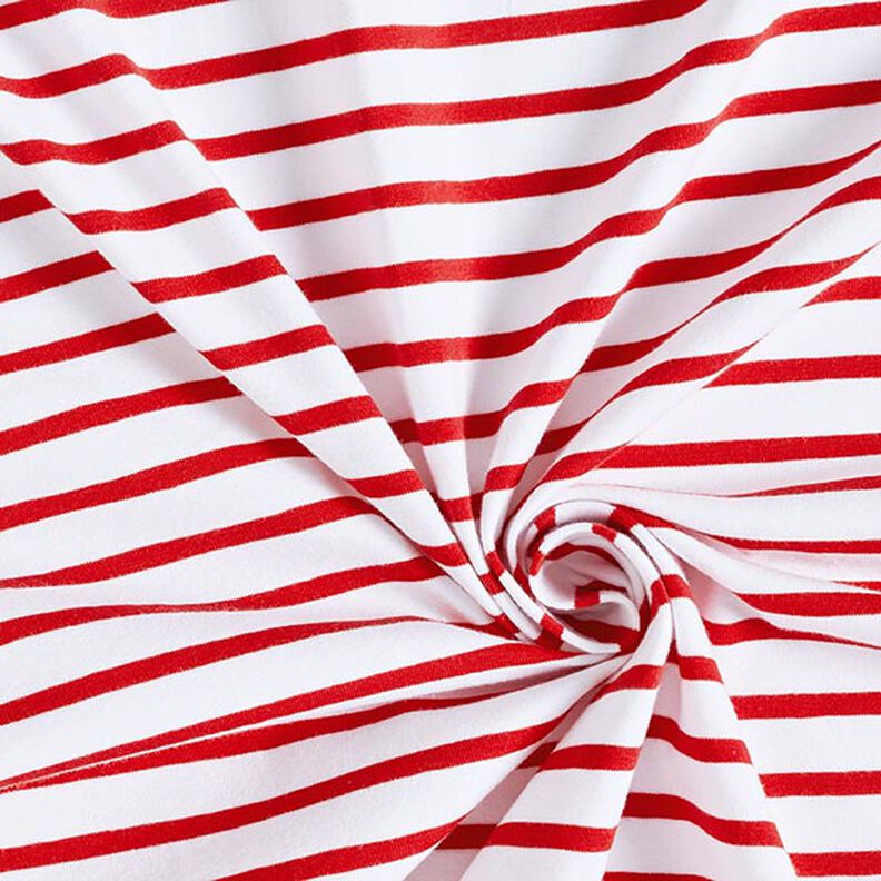 Jersey de coton Rayures fines et larges – blanc/rouge,  image number 3