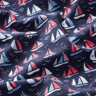 Jersey coton Voiliers – bleu marine, 