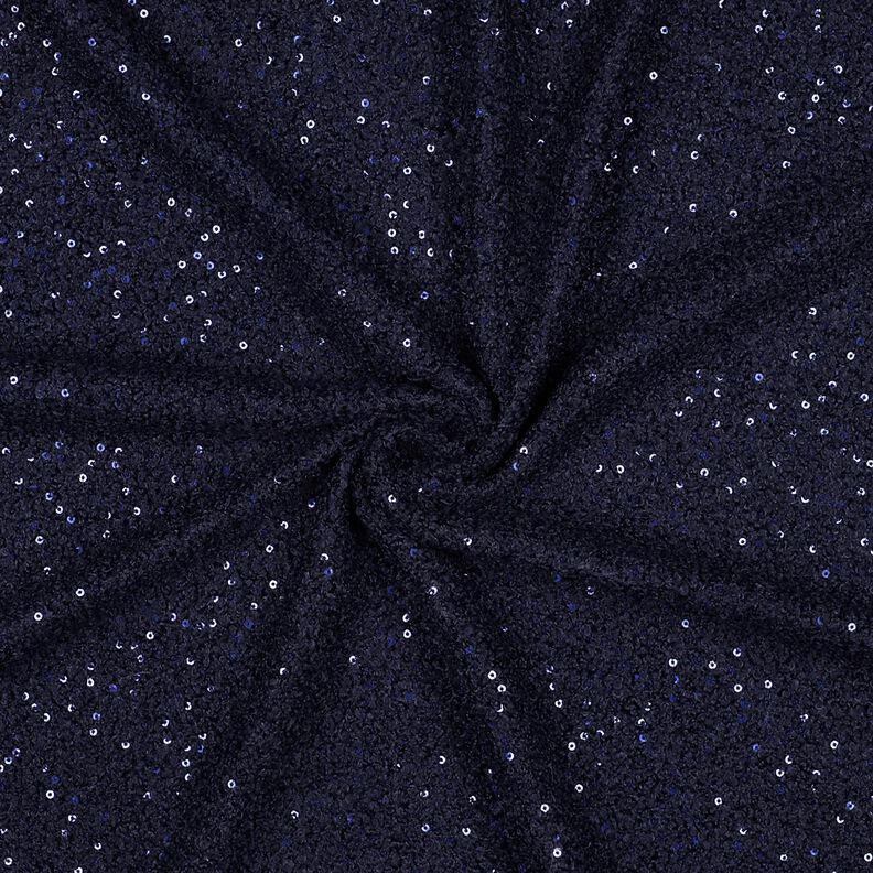 Tricot Bouclé Paillettes Uni | Poppy Fabrics – bleu nuit, image number 4
