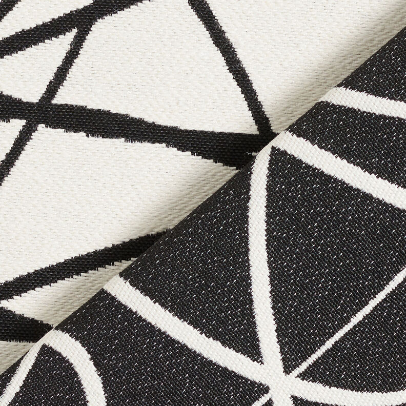 Tissu de décoration Jacquard Lignes abstraites – ivoire/noir, image number 5