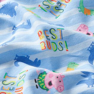Jersey coton Tissu sous licence Peppa et George Best Buds  | ABC Ltd. – bleu clair/bleu bébé, 