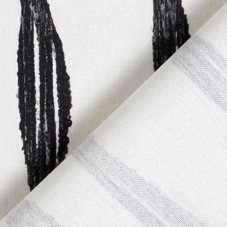 Tissu de décoration Semi-panama Rayures ondulées – noir/ivoire, image number 4