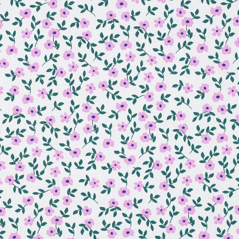 GOTS Popeline coton Streublümchen | Poppy Fabrics – blanc/rose, image number 1