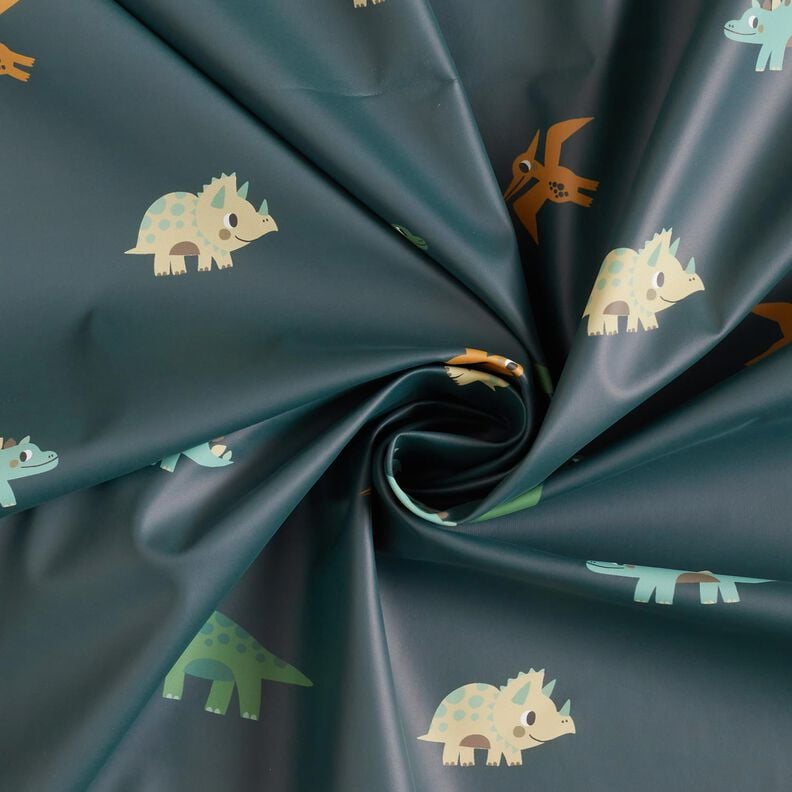 Tissu pour veste de pluie Joyeux dinosaures Impression numérique – granit,  image number 4