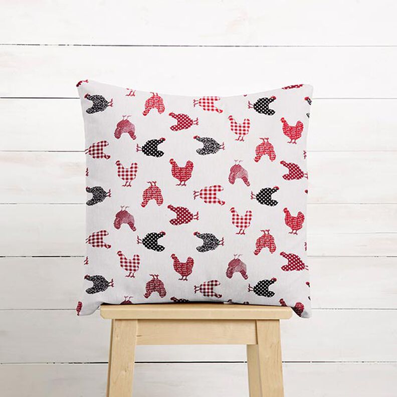 Tissu en coton Cretonne Poules – écru/chili, image number 5