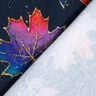 French Terry feuilles d'automne colorées | Glitzerpüppi – bleu nuit/rouge feu,  thumbnail number 4