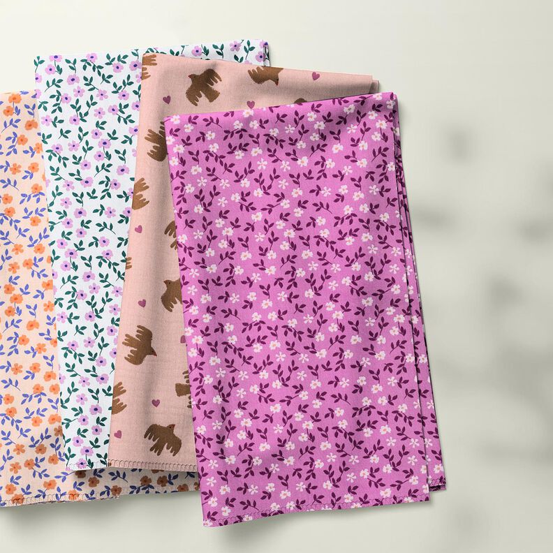 GOTS Popeline coton Streublümchen | Poppy Fabrics – nature/orange pêche, image number 6
