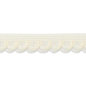 Dentelle ruchée élastique [15 mm] – écru, 