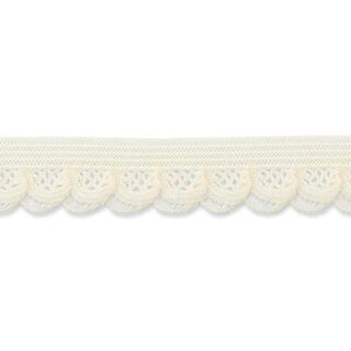 Dentelle ruchée élastique [15 mm] – écru, 