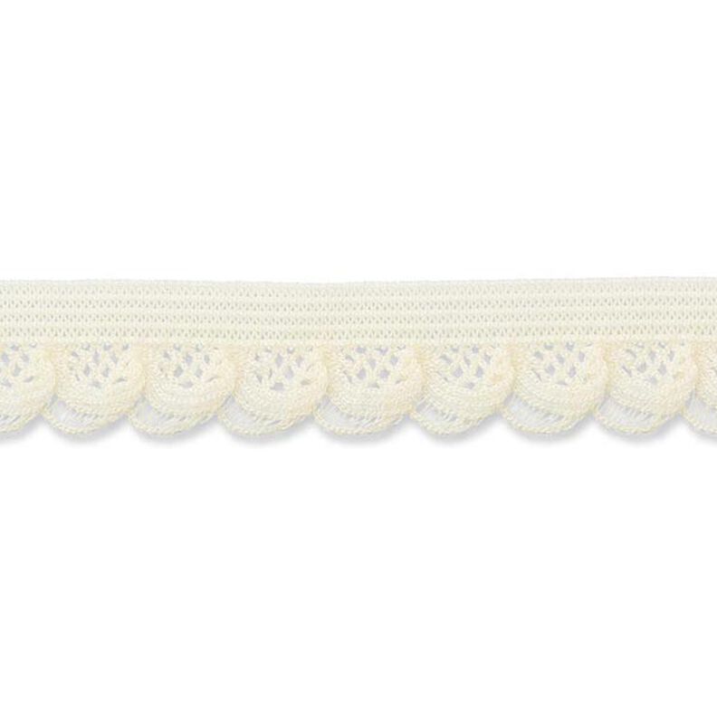 Dentelle ruchée élastique [15 mm] – écru,  image number 1