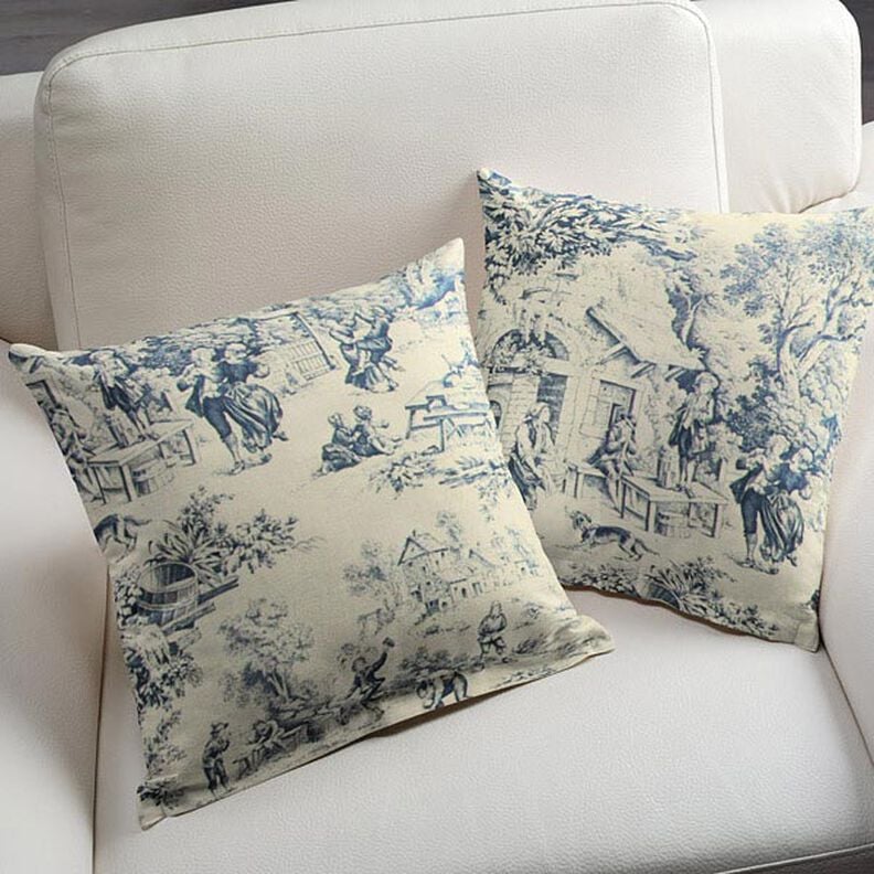 Toile de Jouy – bleu acier,  image number 5