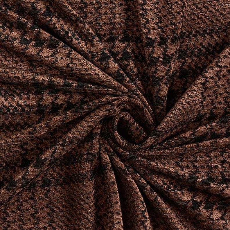 Jersey velours Prince de Galles – brun-marron/noir, image number 3
