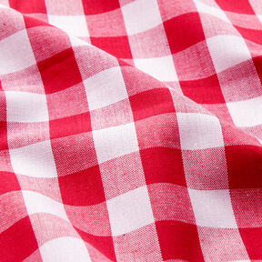 Tissu en coton Vichy à carreaux 1,7 cm – rouge/blanc, 