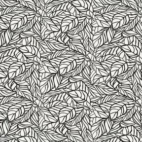 Mélange viscose lin Feuillage – écru/noir, 