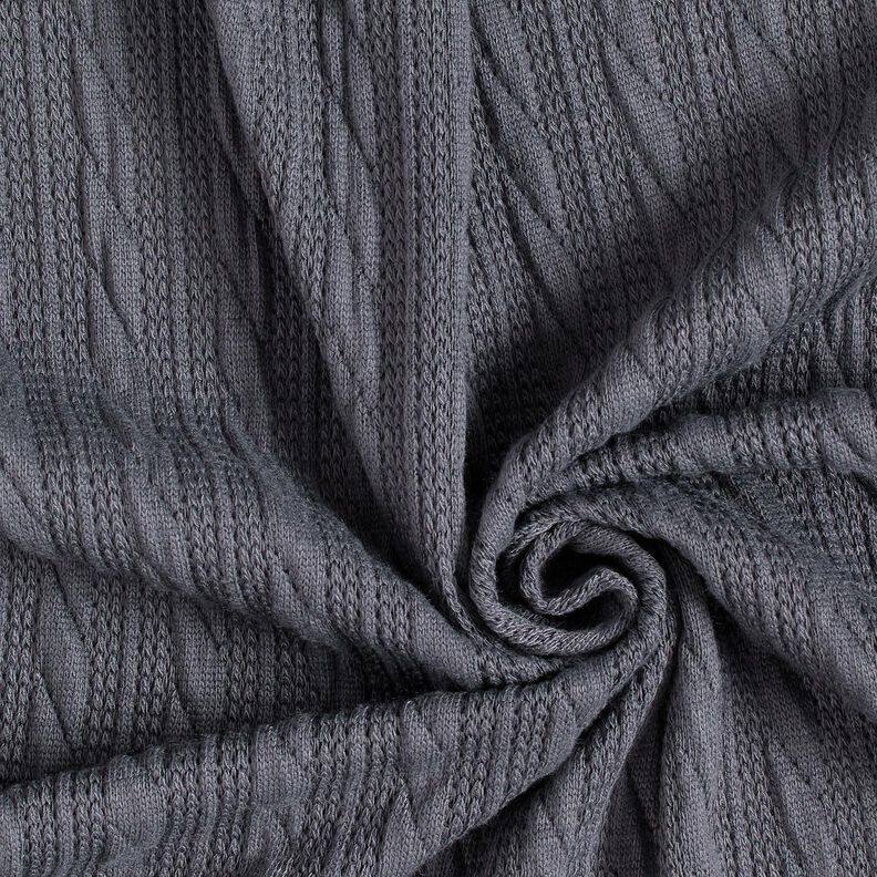 Tricot Cloqué Torsades – bleu nuit,  image number 3