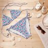 Tissus pour maillot de bain Fleurs et feuilles de palmier – blanc/indigo,  thumbnail number 6