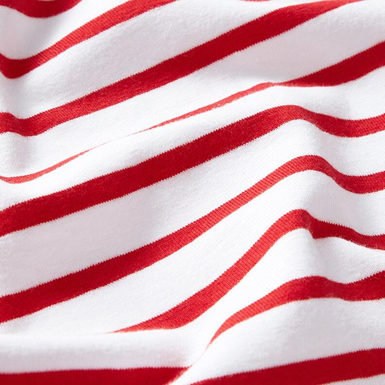 Jersey de coton Rayures fines et larges – blanc/rouge,  image number 2