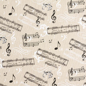 Tissu de décoration Semi-panama Musical – noir/nature, 